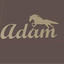 Mauer Tür Dekoration Adam cheval Name Pferd Pferde 3d print model - Mito3D
