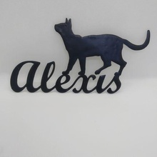 wall door decoration - alexis chat mural first name cats feline 3d print model - Mito3D
