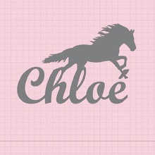 wall door decoration - chlo cheval first name chloe horse horses 3d print model - Mito3D