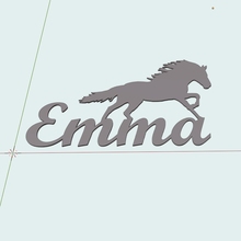 Mauer Tür Dekoration Emma cheval Name Pferd Pferde 3d print model - Mito3D