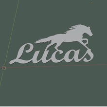 wall door decoration - lucas cheval first name horse horses 3d print model - Mito3D