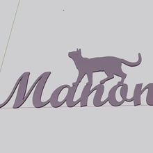 wall door decoration - manon chat first name cat cats feline 3d print model - Mito3D
