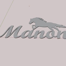 wall door decoration - manon cheval first name horse horses 3d print model - Mito3D