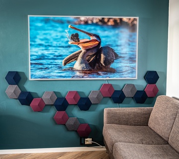 wall hexagon speakers speaker art bestagon 3d print model - Mito3D