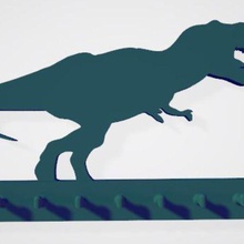wall key holder home rex ring keys dinosaur tyrannosaurus jurassic 3d print model - Mito3D