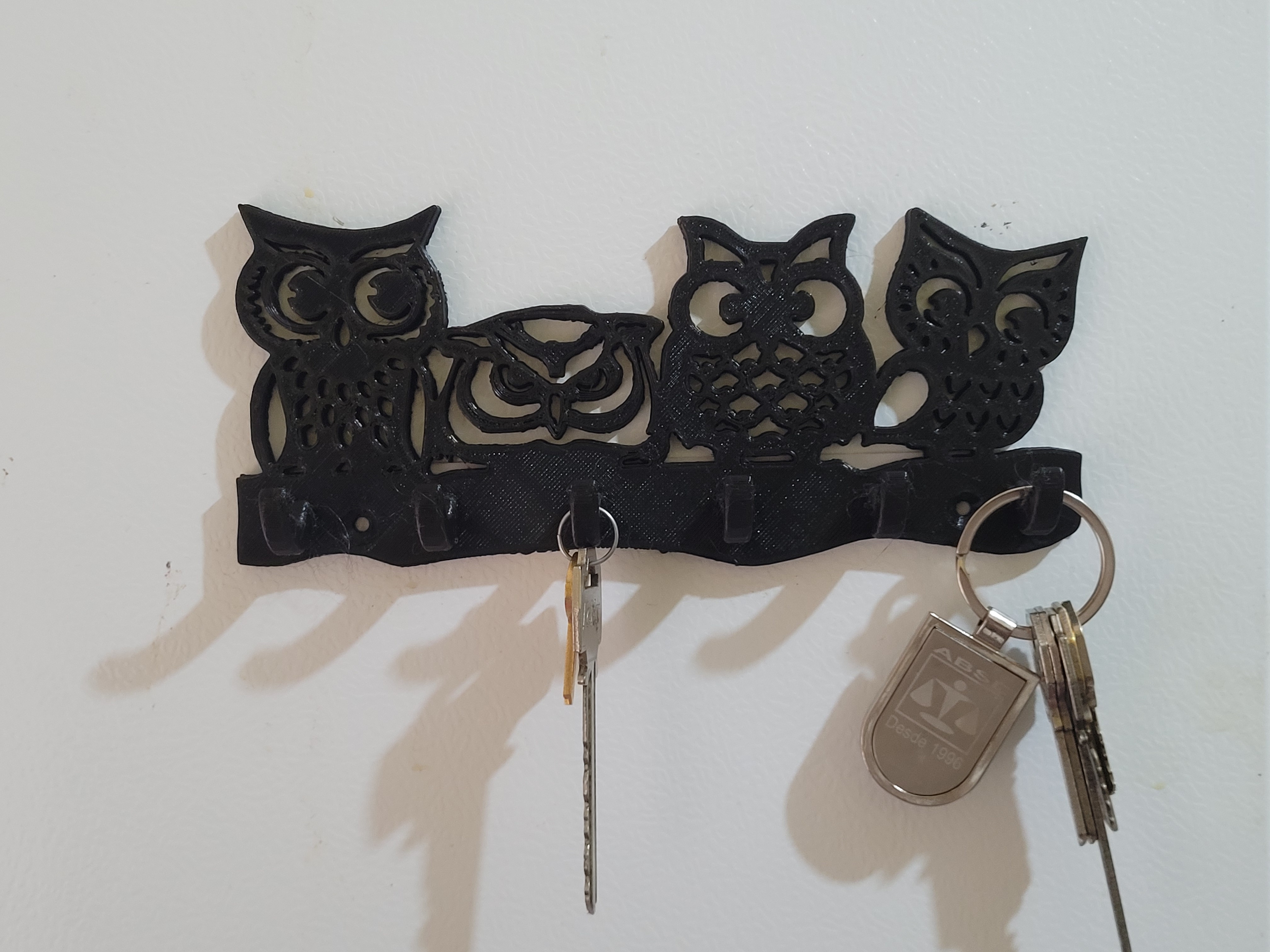 wall key holder owl animal 3D print model - Mito3D