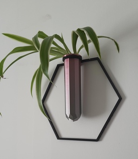 mur lampe décoration hexagone tube vase forme bougeoir 3d print model - Mito3D
