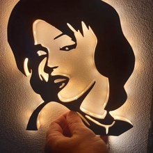 pared lámpara LED ligero Marylin Monroe diseño Moda 3d print model - Mito3D