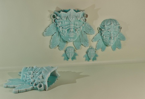 parete mask natura fiore pentola vaso casa decorazione magnete collana panno pano giardino viso donna maschera 3d print model - Mito3D