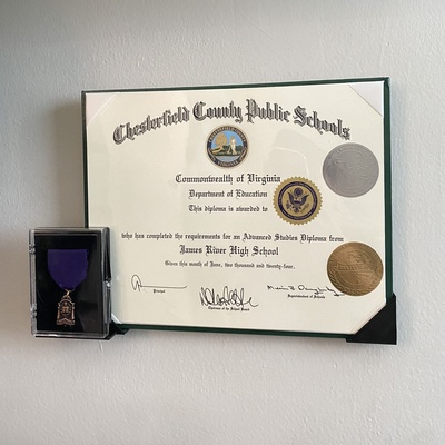 wall mount diploma medal holder home highschool 3d print model - Mito3D