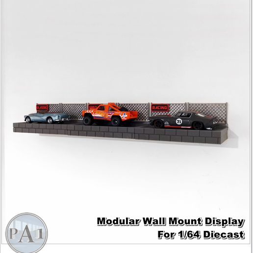 Mauer montieren Anzeige 1 64 Druckguss heiß Räder Streichholzschachtel Garage Diorama einfach Zubehör Wagen Spielzeug Kind 3D print model - Mito3D