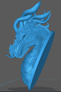 parede monte Dragão cabeça troféu 3d print model - Mito3D