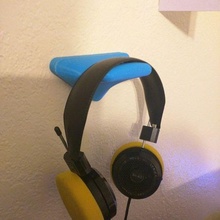 wall mount headphone holder headphones hook stand office 3d print model - Mito3D