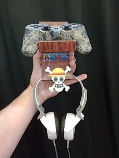parete montare titolare supporto telecomando gioco cuffie gadget comando pomello cuffia pezzo duffy scimmia d Rufy 3d print model - Mito3D