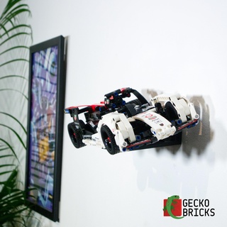 wall mount technic formula e porsche 99x 42137 race car 3d print model - Mito3D