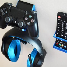 wall mounted controller shelf ps4 home gadget gaming playstation gamer walldecor 3d print model - Mito3D