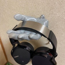 Mauer montiert Hand gestalten Kopfhörer Halter Unterstützung Gadget Felsen Zeichen Stand 3d print model - Mito3D