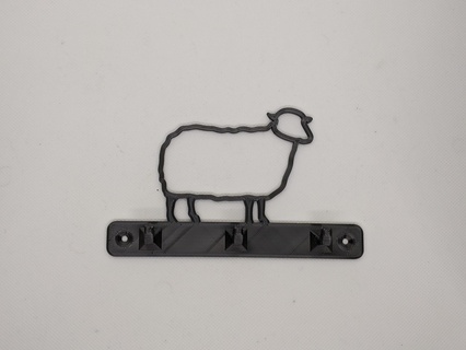wall mounted key holder sheep goat cow animal animals ring keychain ireland iceland ewe 3d print model - Mito3D