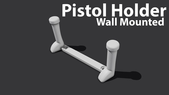 parede montado pistola suporte airsoft cabide arma fogo ficar pé 3d print model - Mito3D
