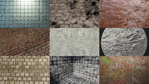 wall pack pbr texture stone concrete brick wallpaper painted plastered 3d model collection blender material architectural 4k textures materials maps 3d print model - Mito3D