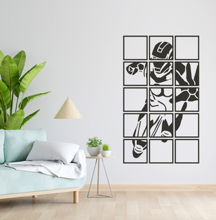 wall panel 15 cases iron man ironman marvel avenger stencil deco 3d print model - Mito3D