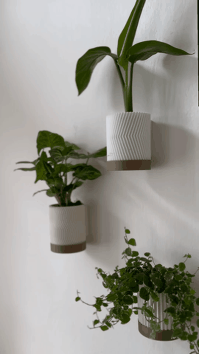 wall planter set minimalism decoration modern simple scandinavian 3d print model - Mito3D