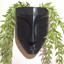 paroi pot visage plantes art 3d print model - Mito3D
