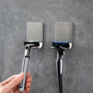 wall razor holder storage hook bathroom shaving rack men shaver shelf hanger hooker stand 3d print model - Mito3D