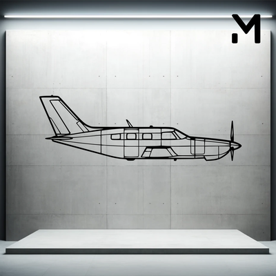 wall silhouette 95 b55 baron art 2d 3d aerospace airplane decor decoration decorative design home model resizable 3d print model - Mito3D