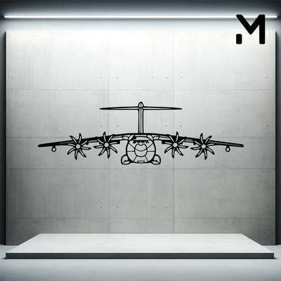 wall silhouette a400m atlas art 2d 3d aerospace airplane decor decoration decorative design home model resizable 3d print model - Mito3D