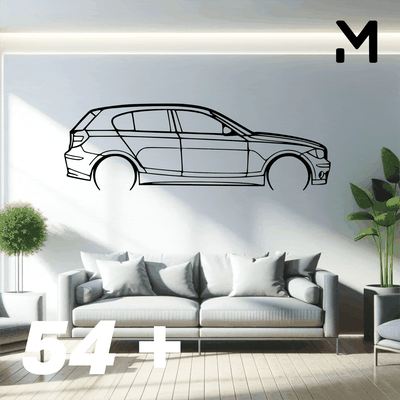 parete silhouette bmw impostato arte 2d 3d settore automobilistico macchina arredamento decorazione decorativo design casa modello ridimensionabile 3d print model - Mito3D