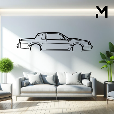 duvar siluet buick 3546 1987 muhteşem büyük ulusal sanat 2d 3d otomotiv araba dekor dekorasyon dekoratif tasarım ev model yeniden boyutlandırılabilir 3d print model - Mito3D