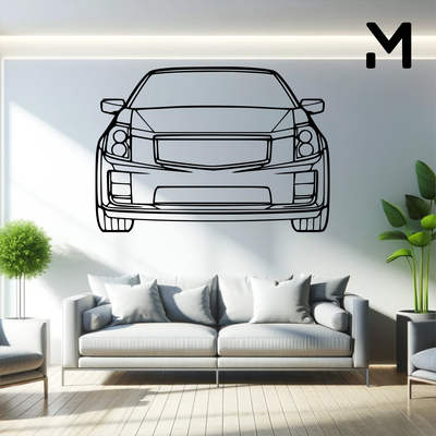parede silhueta cadillac cts v 2007 arte 2d 3d automotivo carro decoração decorativo projeto casa modelo redimensionável 3d print model - Mito3D