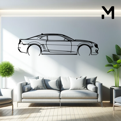 wall silhouette chevrolet - 2013 camaro ss art 2d 3d automotive car decor decoration decorative design home model resizable 3d print model - Mito3D