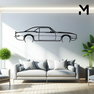 wall silhouette chevrolet - camaro ss 1968 art 2d 3d automotive car decor decoration decorative design home model resizable 3d print model - Mito3D