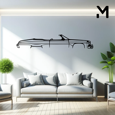 wall silhouette chevrolet - caprice cabrio 1973 art 2d 3d automotive car decor decoration decorative design home model resizable 3d print model - Mito3D