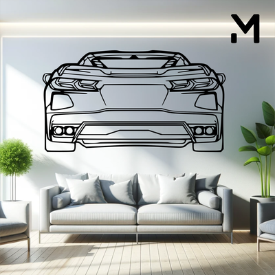 mur silhouette chrysler c8 arrière art 2d 3d automobile voiture décor décoration décoratif conception accueil maison modèle redimensionnable 3d print model - Mito3D