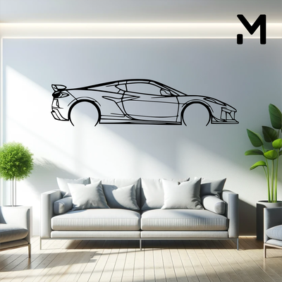 parete silhouette chrysler c8 z06 arte 2d 3d settore automobilistico macchina arredamento decorazione decorativo design casa modello ridimensionabile 3d print model - Mito3D