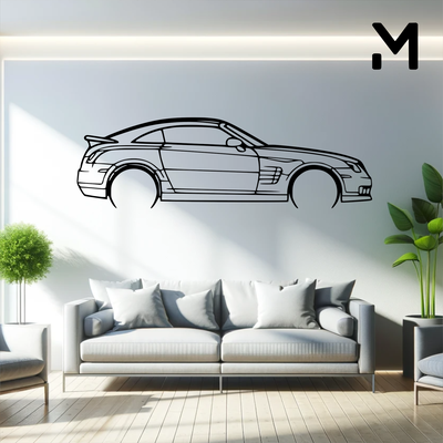 wall silhouette chrysler - crossfire coupe 2005 art 2d 3d automotive car decor decoration decorative design home model resizable 3d print model - Mito3D