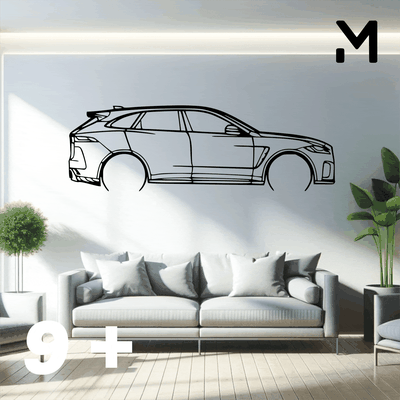 mauer silhouette jaguar einstellen kunst 2d 3d automobil wagen dekor dekoration dekorativ design zuhause haus modell größe veränderbar 3d print model - Mito3D