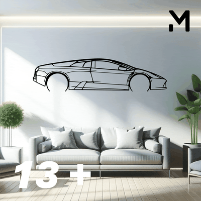 wall silhouette lamborghini set art 2d 3d automotive car decor decoration decorative design home model resizable 3d print model - Mito3D