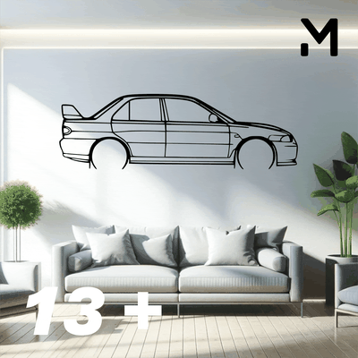 wall silhouette mitsubishi set art 2d 3d automotive car decor decoration decorative design home model resizable 3d print model - Mito3D