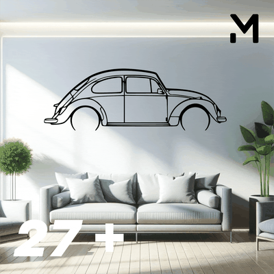 duvar siluet volkswagen ayarlamak sanat 2d 3d otomotiv araba dekor dekorasyon dekoratif tasarım ev model yeniden boyutlandırılabilir 3d print model - Mito3D