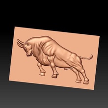 wall street bull a arte 3d boi animais decoração textura cnc artcam baixo-relevo 3d print model - Mito3D