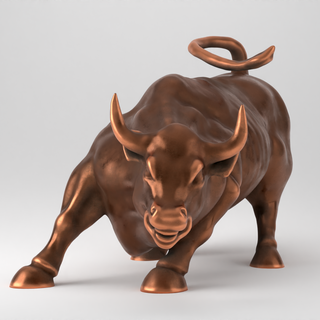 wall street charging bull statue sculpture york nyc buffalo ox cow animal 3d print model - Mito3D