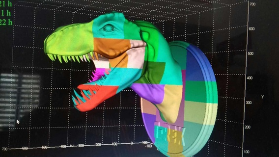 duvar destek t rex 60 santimetre yüksek 42 adet Dinozor 3d print model - Mito3D