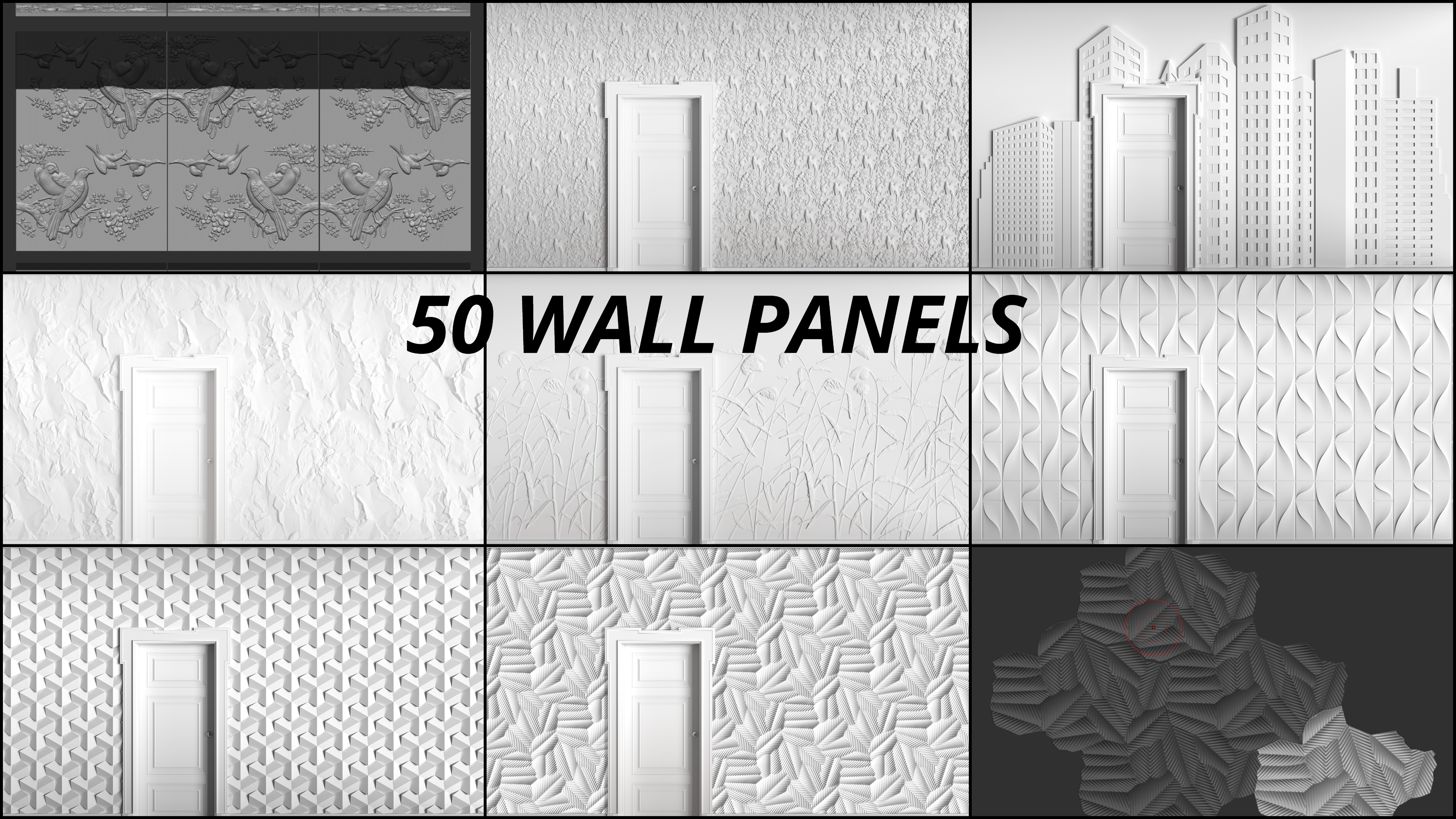 wall texture panel 63 molds 3D print model - Mito3D