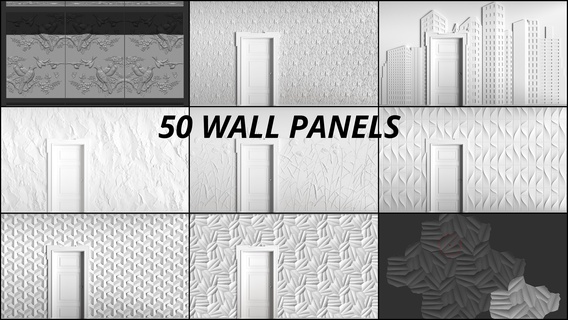 wall texture panel 63 molds 3d print model - Mito3D