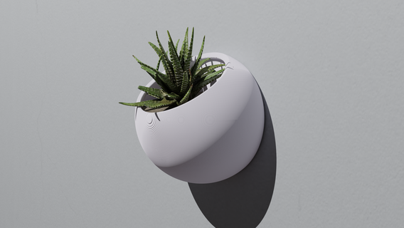 wall vase modern design plants green nature minimalistic 3d print model - Mito3D