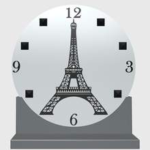 parete orologio + base arte Parigi eiffel Torre 3d print model - Mito3D